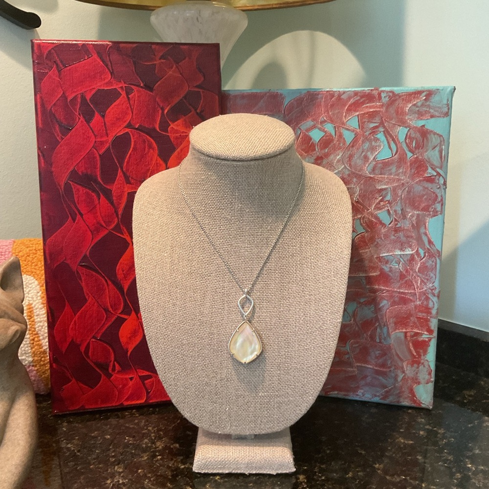 Lucky Brand Silver-Tone Reversible White and Black Stone Pendant Necklace